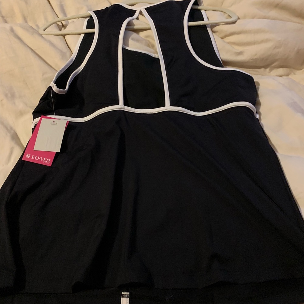 Tennis top with white stripping